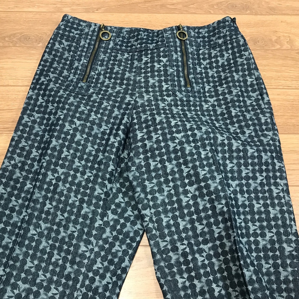 Etcetera - Dark Wash Circle Patterned Wide-Leg Jeans Sz 0